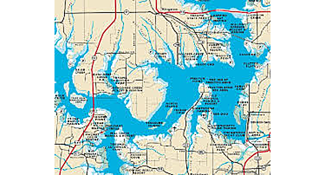 Map Of Lake Texoma, Lake Texoma Striper Fishing